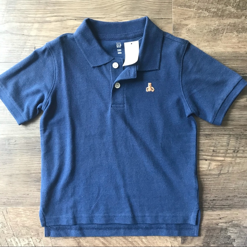 BABY GAP Boys Navy Blue Polo Shirt - Size 3 Years NWT
